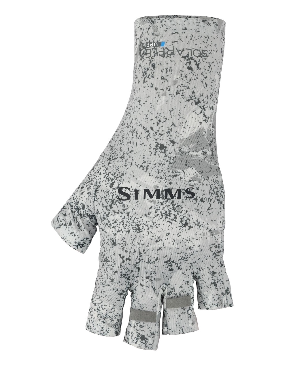 Simms SolarFlex Half-Finger SunGlove - Back Eddy White - Large